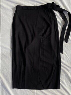 Babaton Wrap Skirt Black Stretch Ponte Size 0